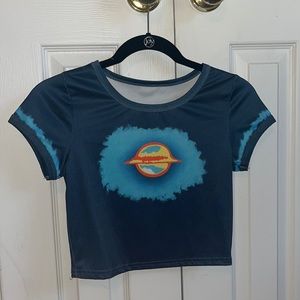 trippy saturn crop top